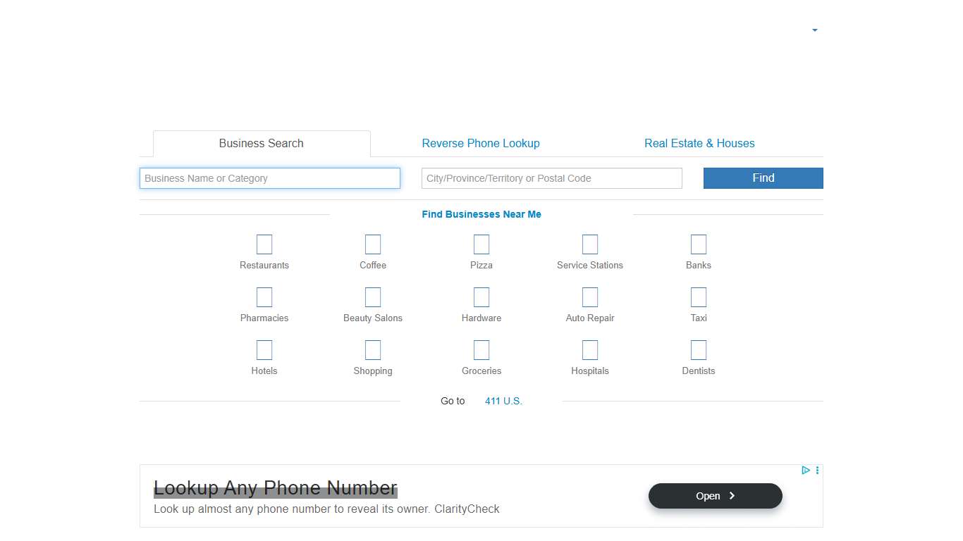 411 - Canadian Local Businesses, Real Estate, Reverse Phone Lookup
