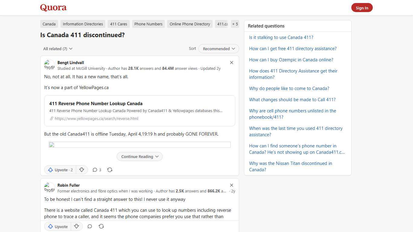 Is Canada 411 discontinued? - Quora